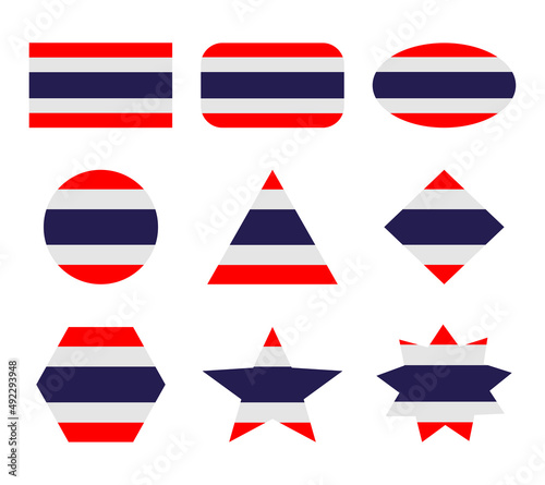 thailand set of flags with geometric shapes