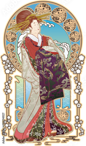 浮世絵　女性　その15　和風ゴシックバージョン