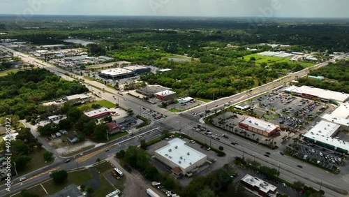 Aerial footage Fort Pierce FL US1 and Midway Road intersection photo