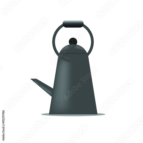 black and white kettle vector. kettle icon. Vector tool for heating water.
