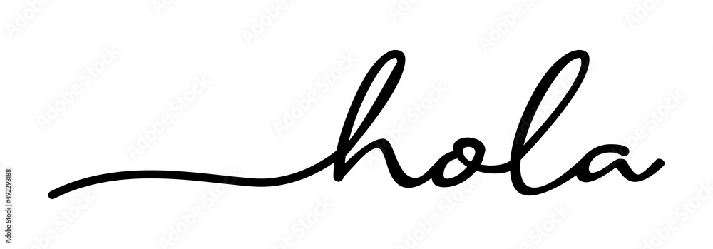 Hola Hand Drawn Black Vector Calligraphy Isolated on White Background. Hola Hand Drawn Black Vector Calligraphy Isolated on White Background.