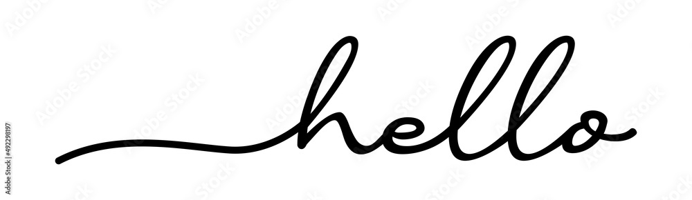Hello Hand Drawn Black Vector Calligraphy Isolated on White Background. Hello Hand Drawn Black Vector Calligraphy Isolated on White Background.