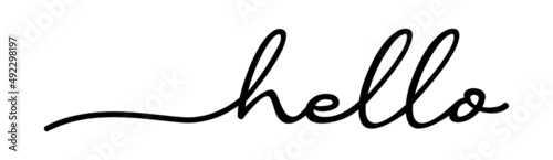 Hello Hand Drawn Black Vector Calligraphy Isolated on White Background.
