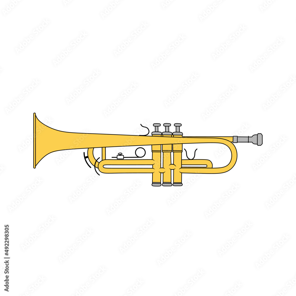 Obraz premium Music trumpet vector, simple musical trumpet illustration