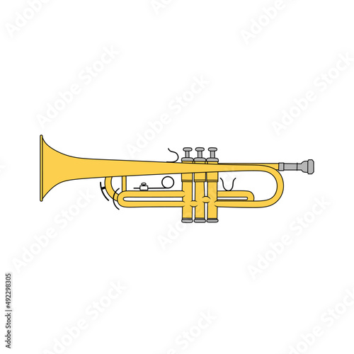 Music trumpet vector, simple musical trumpet illustration