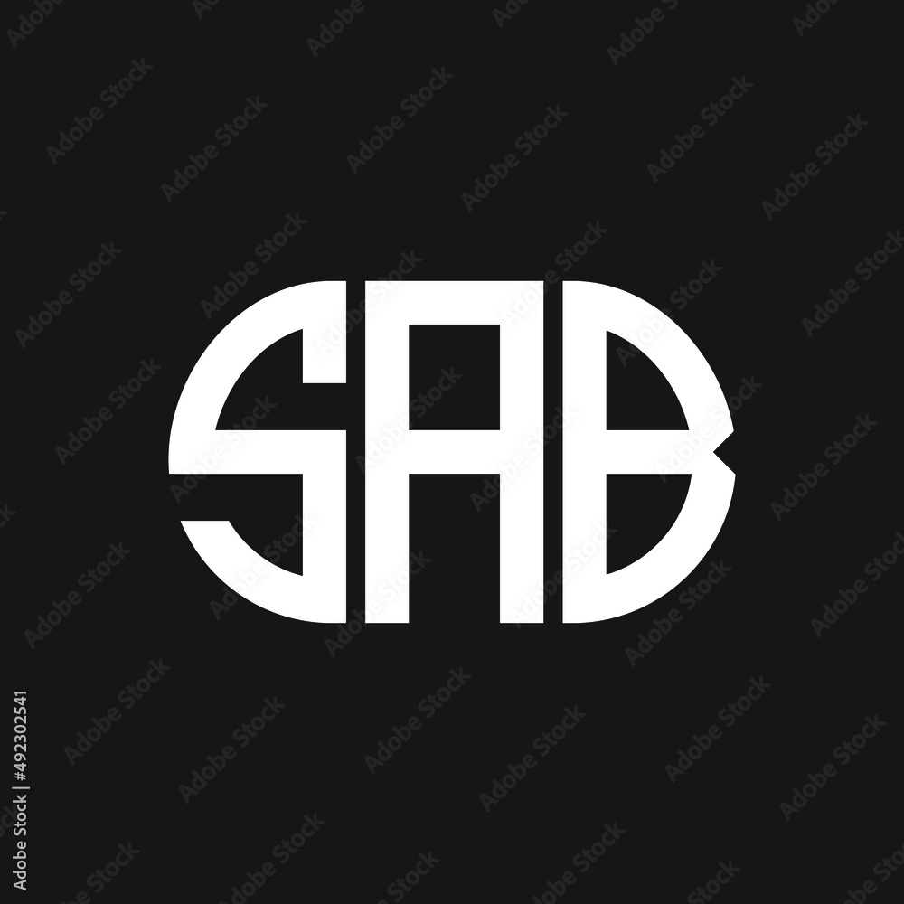 SAB letter logo design on black background. SAB creative initials letter logo concept. SAB letter design. SAB letter logo design on black background. SAB creative initials letter logo concept. SAB letter design.