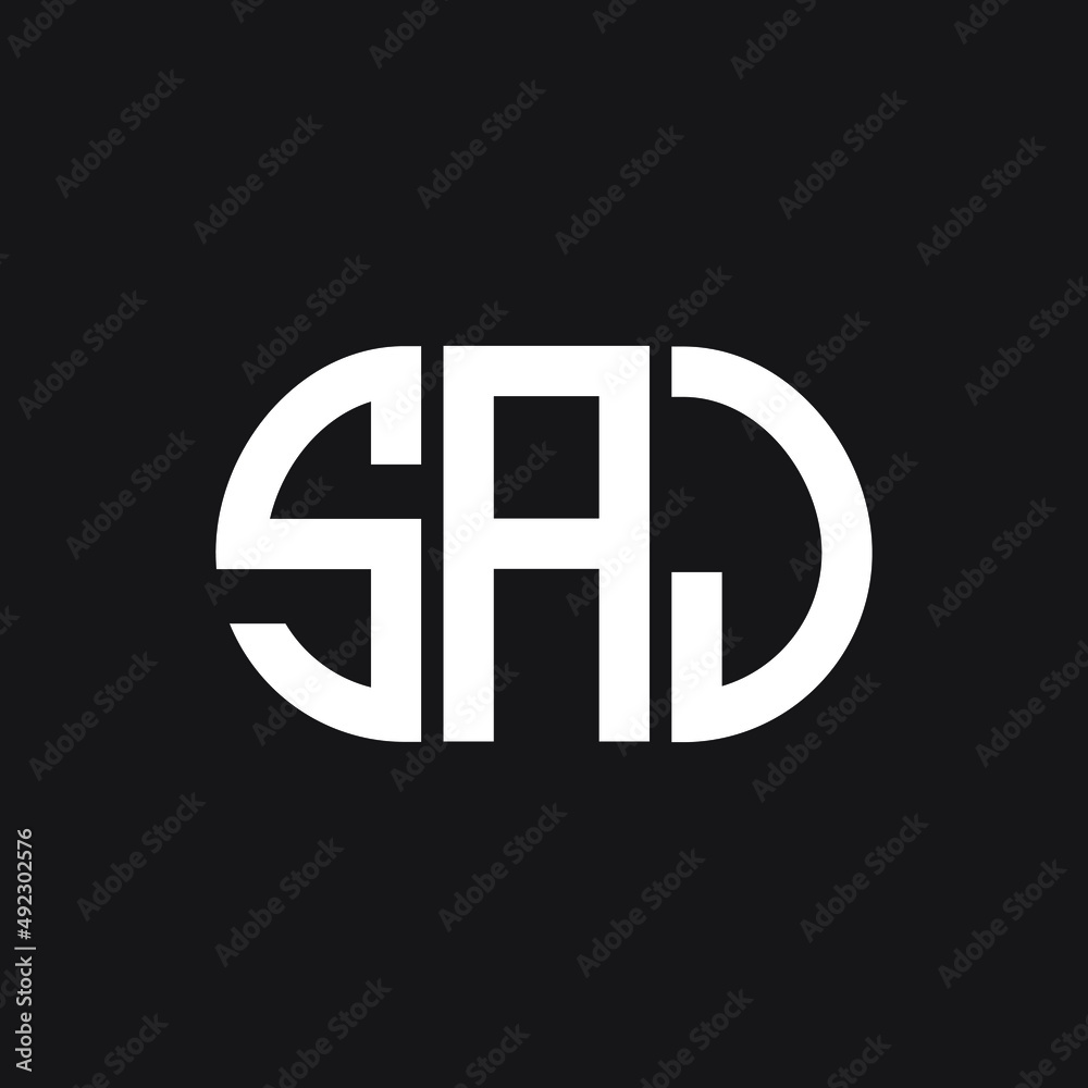 SAJ letter logo design on black background. SAJ creative initials letter logo concept. SAJ letter design. SAJ letter logo design on black background. SAJ creative initials letter logo concept. SAJ letter design.