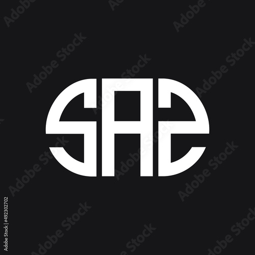 SAZ letter logo design on black background. SAZ creative initials letter logo concept. SAZ letter design.