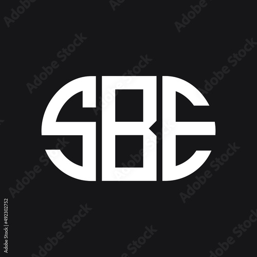 SBE letter logo design on black background. SBE creative initials letter logo concept. SBE letter design.
 photo