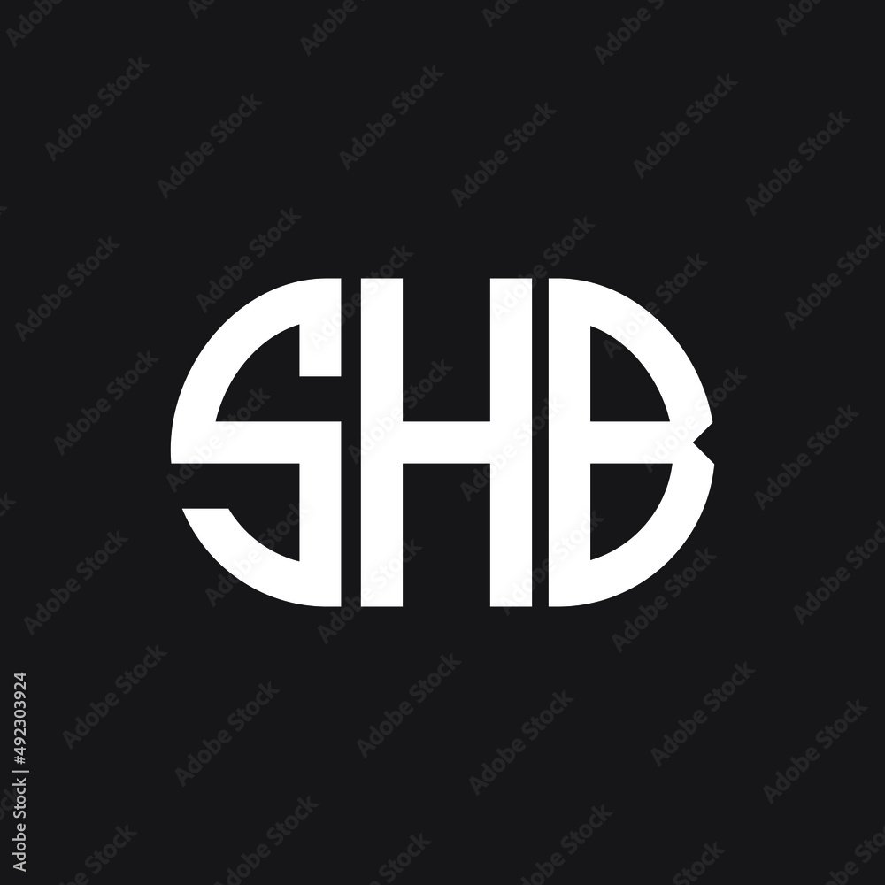 Fototapeta premium SHB letter logo design on black background. SHB creative initials letter logo concept. SHB letter design. 