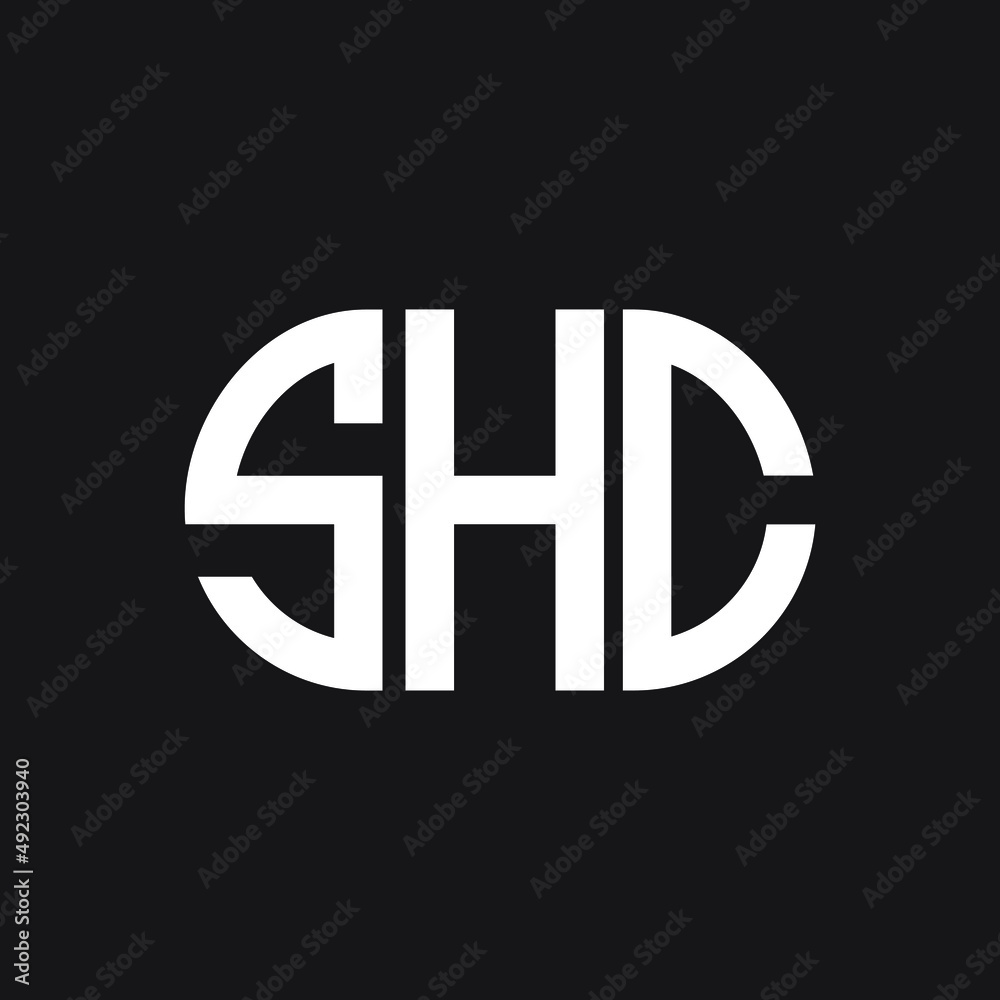 SHC letter logo design on black background. SHC creative initials letter logo concept. SHC letter design. SHC letter logo design on black background. SHC creative initials letter logo concept. SHC letter design.