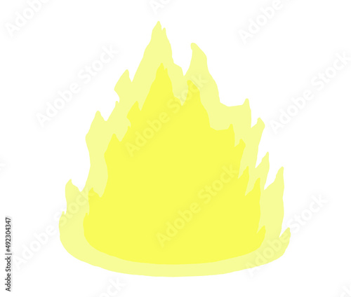 Effect illustration of yellow burning aura