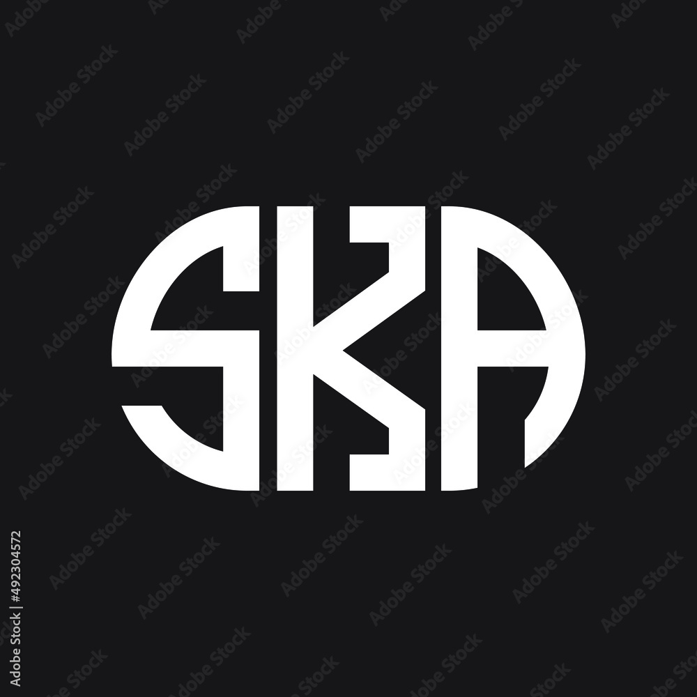 SKA letter logo design on black background. SKA creative initials letter logo concept. SKA letter design. SKA letter logo design on black background. SKA creative initials letter logo concept. SKA letter design.