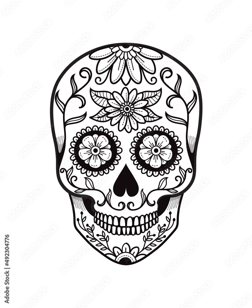 Day of the Dead sugar skull illustration