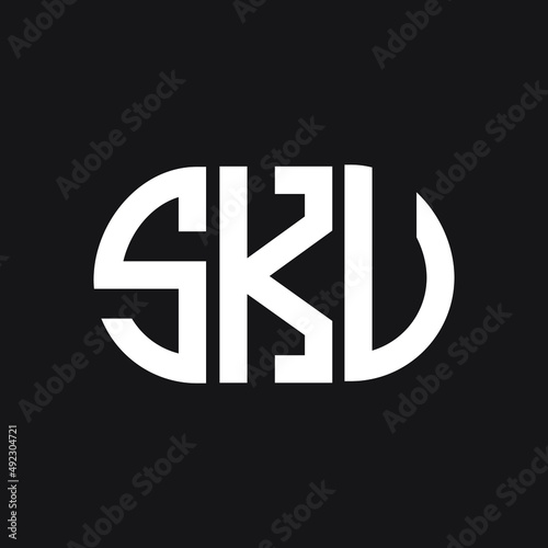SKU letter logo design on black background. SKU creative initials letter logo concept. SKU letter design.