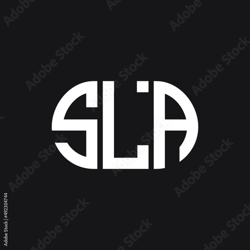 SLA letter logo design on black background. SLA creative initials letter logo concept. SLA letter design.