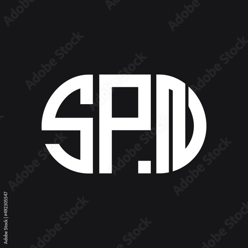 SPN letter logo design on black background. SPN creative initials letter logo concept. SPN letter design. 
 photo