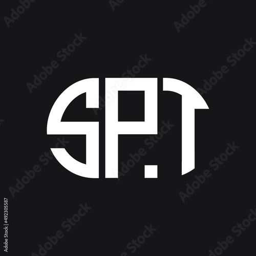 SPT letter logo design on black background. SPT creative initials letter logo concept. SPT letter design.  photo