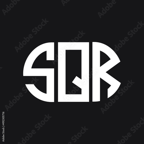 SQR letter logo design on black background. SQR creative initials letter logo concept. SQR letter design. 