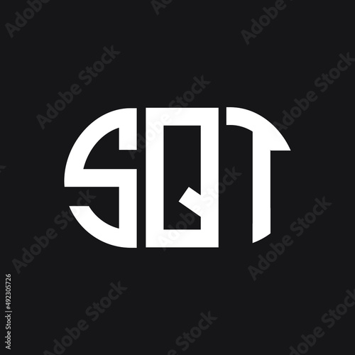 SQT letter logo design on black background. SQT creative initials letter logo concept. SQT letter design. 