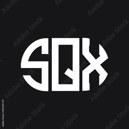 SQX letter logo design on black background. SQX creative initials letter logo concept. SQX letter design. 
