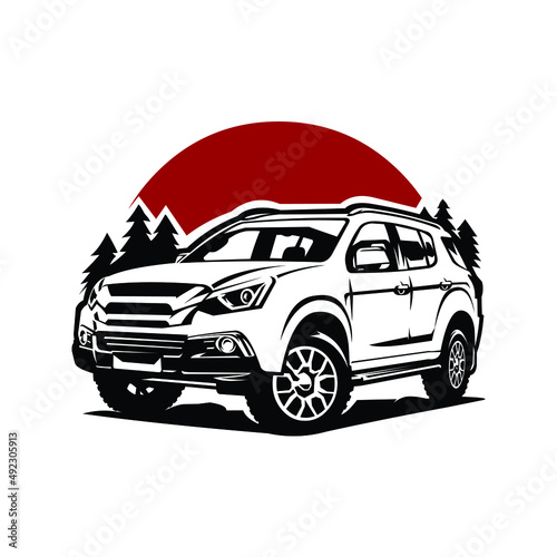 Adventure SUV overland 4x4 offroad vector isolated. Best for automotive tshirt design