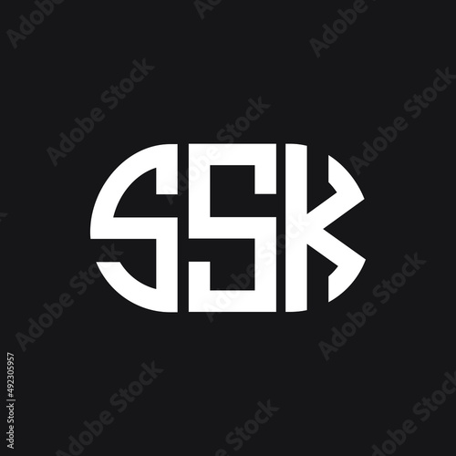 SSK letter logo design on black background. SSK creative initials letter logo concept. SSK letter design.
 photo