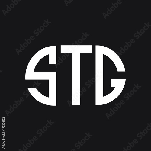 STG letter logo design on black background. STG creative initials letter logo concept. STG letter design. 