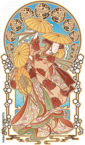 浮世絵　女性　その49　和風ゴシックバージョン