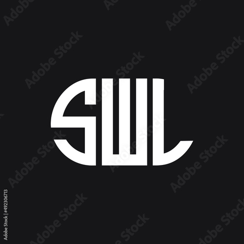 SWL letter logo design on black background. SWL creative initials letter logo concept. SWL letter design. 