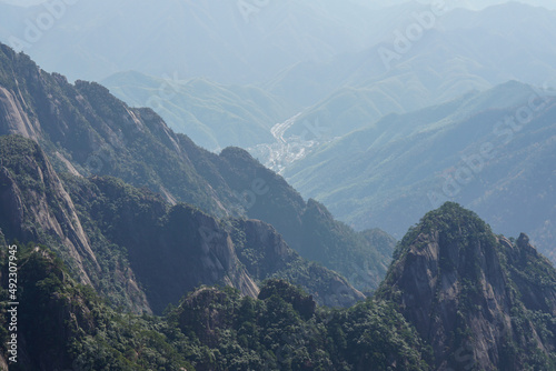 Landscape of Huangshan (Yellow Mountain). UNESCO World Heritage Site. Located in Huangshan, Anhui, China.