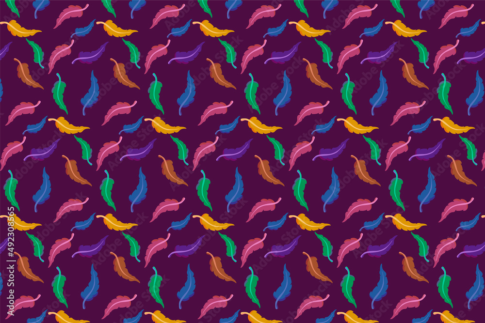 Fototapeta premium pattern with colored feathers