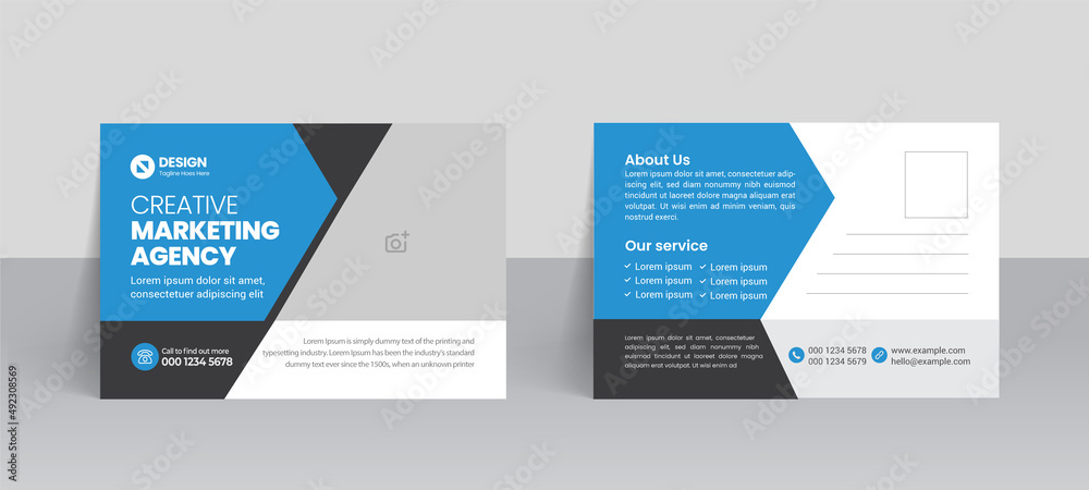 Creative corporate business Modern postcard design template