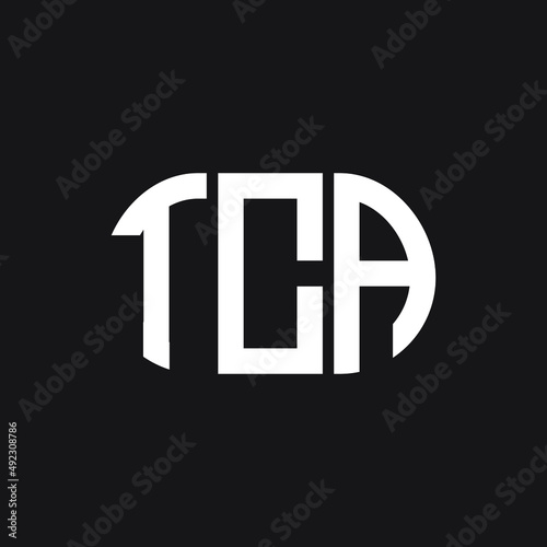 TCA letter logo design on black background. TCA creative initials letter logo concept. TCA letter design.