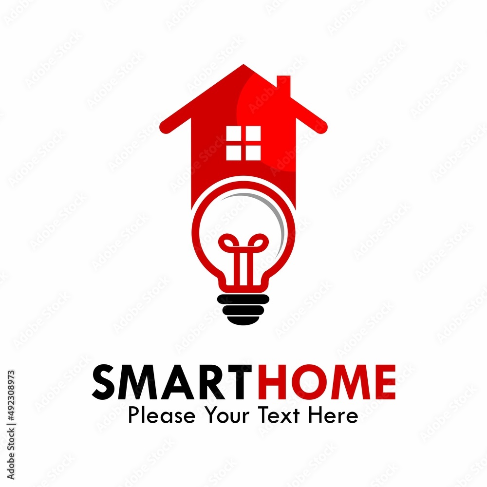 bulb with home logo template illustration bulb with home logo template illustration