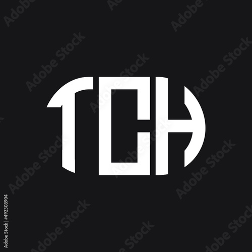 TCH letter logo design on black background. TCH creative initials letter logo concept. TCH letter design.