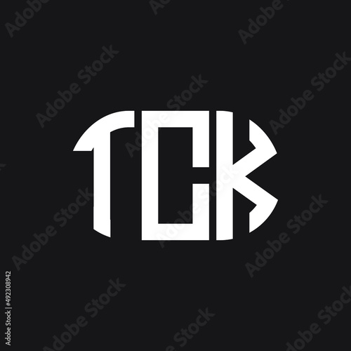 TCK letter logo design on black background. TCK creative initials letter logo concept. TCK letter design.