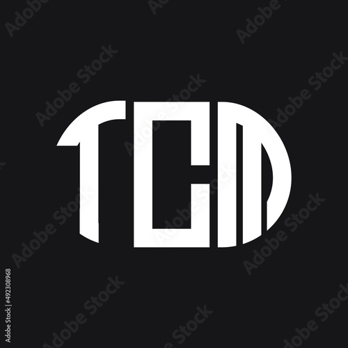 TCM letter logo design on black background. TCM creative initials letter logo concept. TCM letter design.