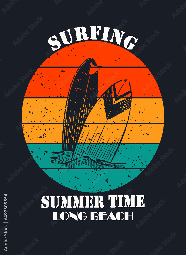 Surfing summer time Long Beach