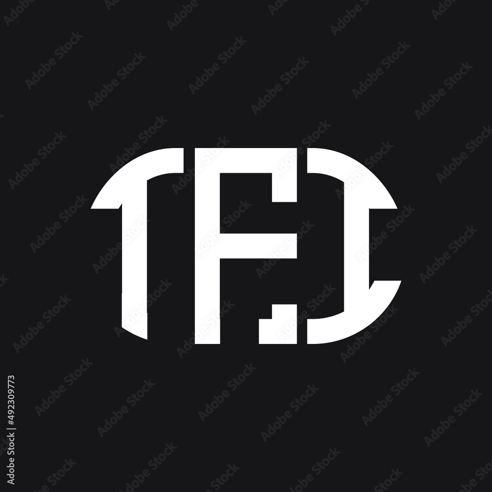 Obraz premium TFI letter logo design on black background. TFI creative initials letter logo concept. TFI letter design. 