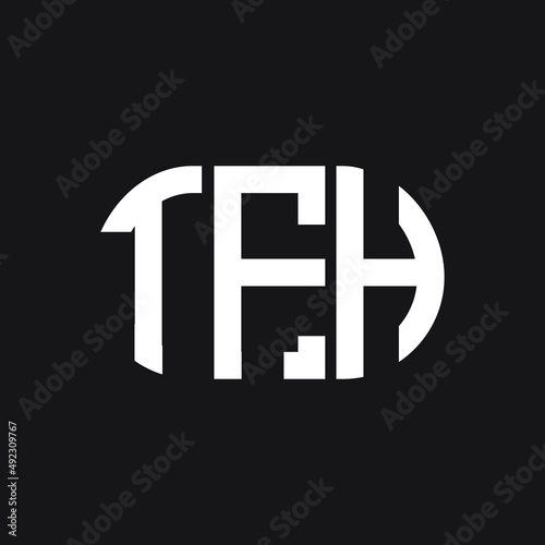TFH letter logo design on black background. TFH creative initials letter logo concept. TFH letter design. 