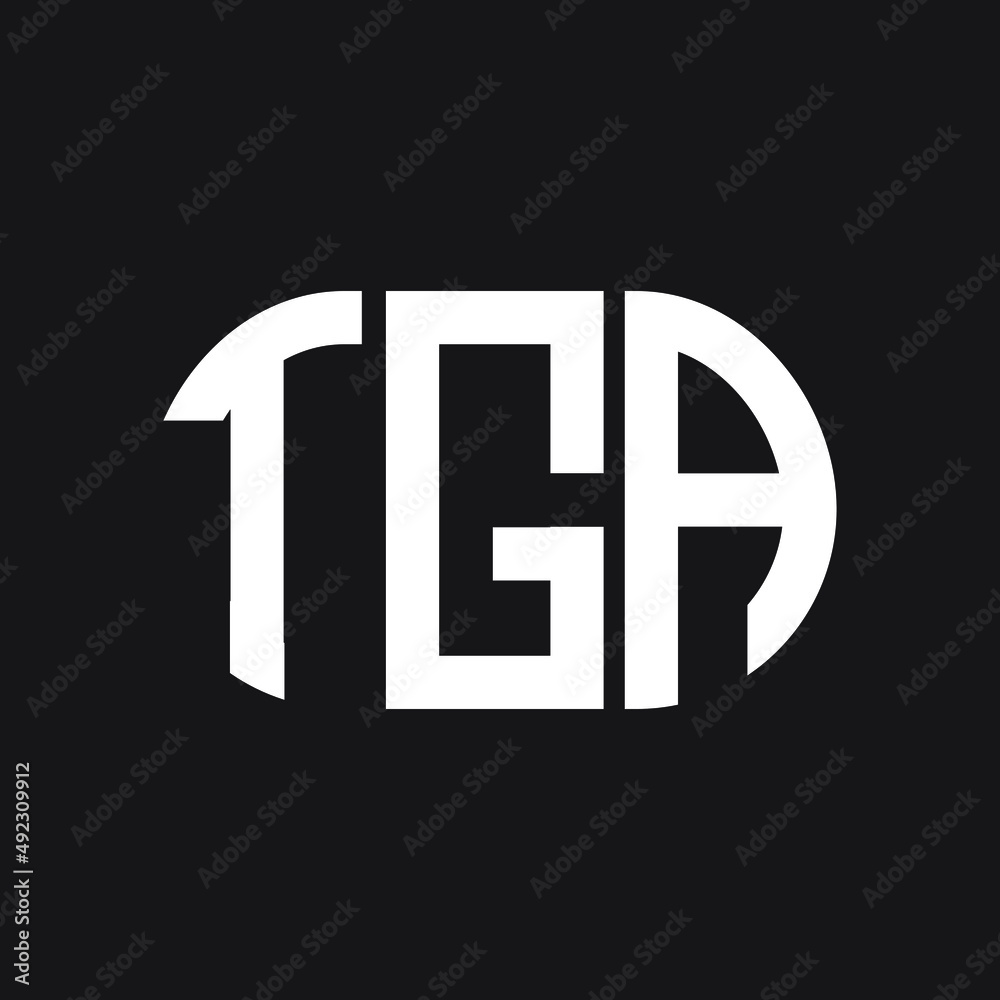 Fototapeta premium TGA letter logo design on black background. TGA creative initials letter logo concept. TGA letter design.
