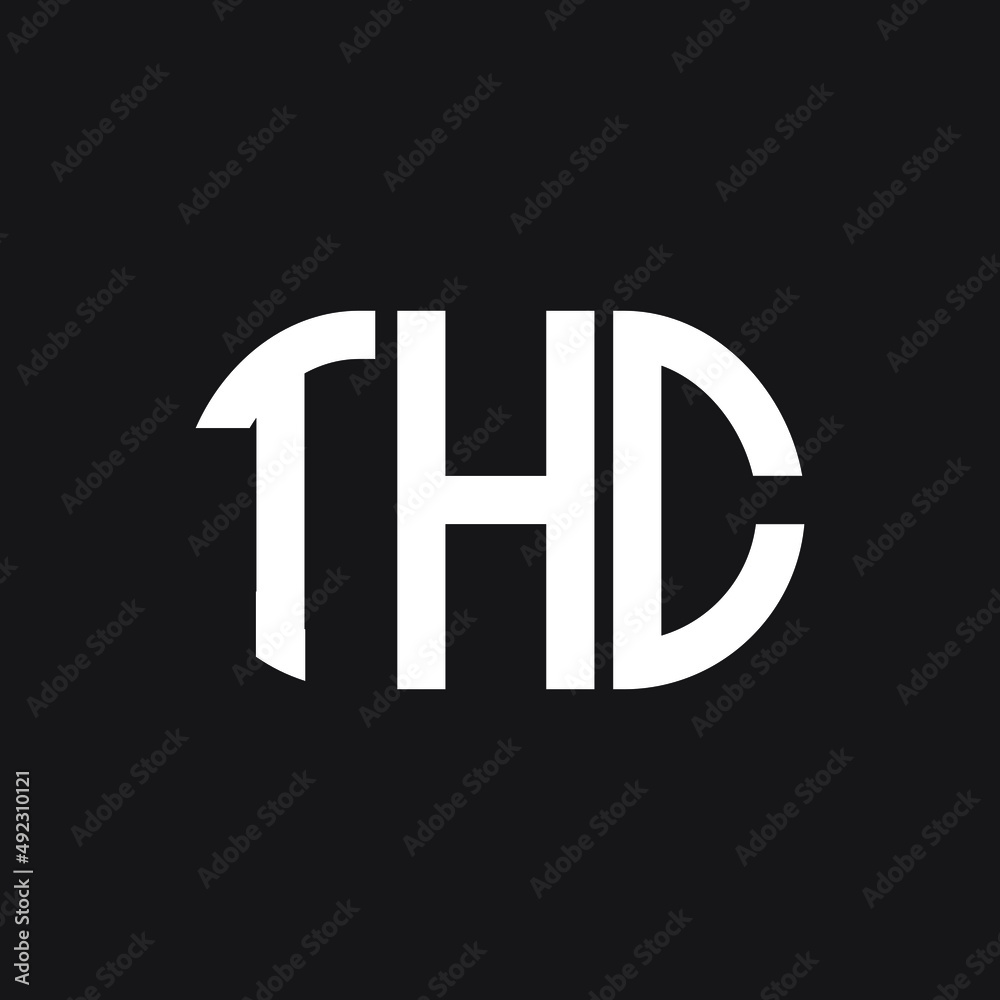 THC letter logo design on black background. THC creative initials letter logo concept. THC letter design.
