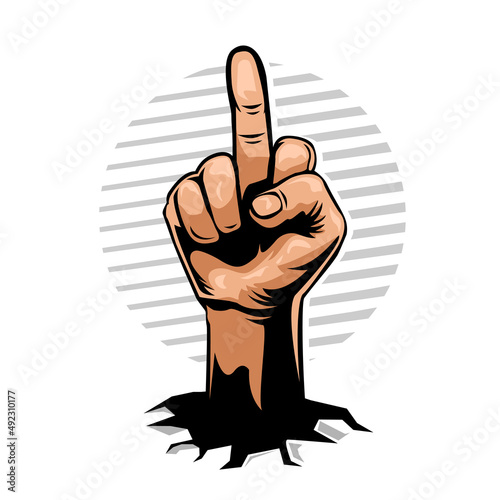 Middle finger hand sign