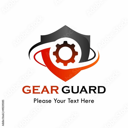 Gear guard logo template illustration
