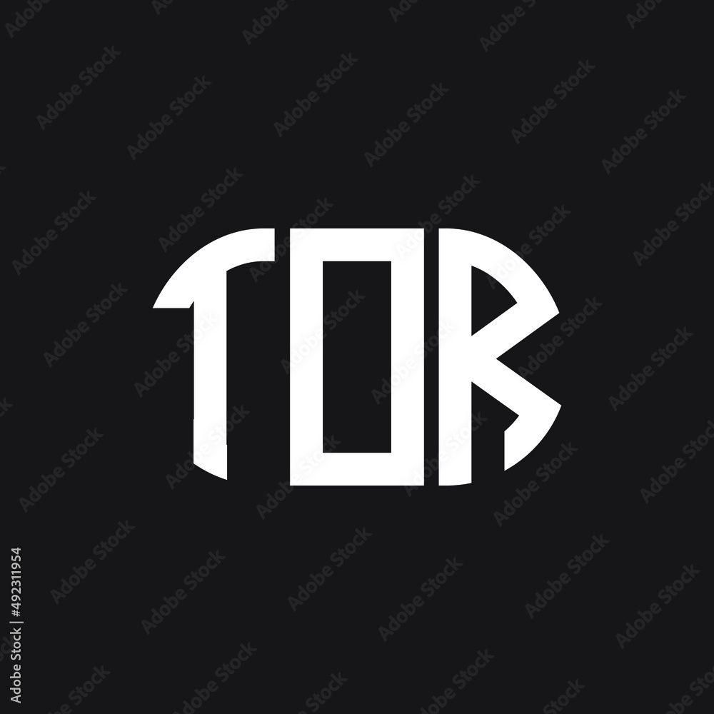 Fototapeta premium TOR letter logo design on black background. TOR creative initials letter logo concept. TOR letter design.