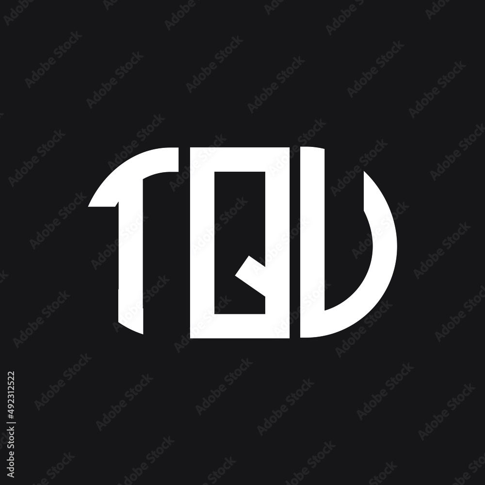 TQU letter logo design on black background. TQU creative initials letter logo concept. TQU letter design. TQU letter logo design on black background. TQU creative initials letter logo concept. TQU letter design.