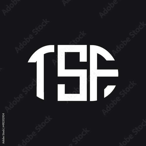 TSF letter logo design on black background. TSF creative initials letter logo concept. TSF letter design. photo