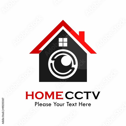 Home cctv logo template illustration