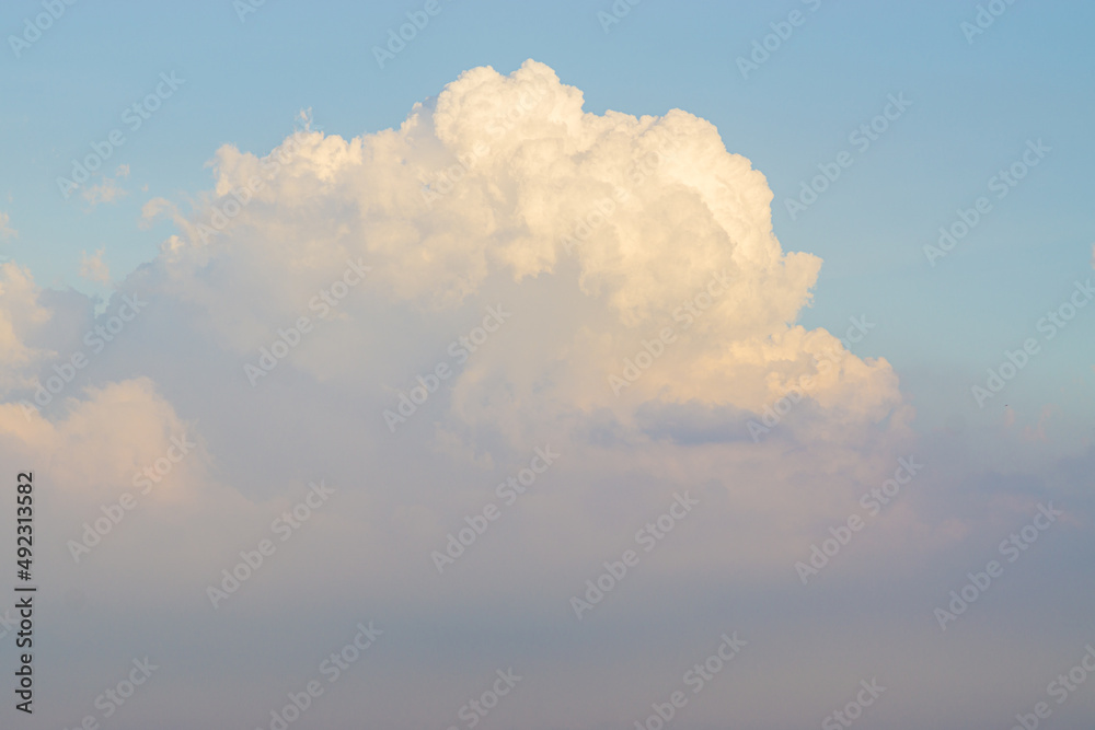 Blue sky with fluffy cloud evening sky Blue sky with fluffy cloud evening sky